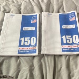 2 packs of college ruled paper